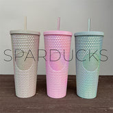 A  set of 3 Taiwan Cups- Pink/Blue/Beige