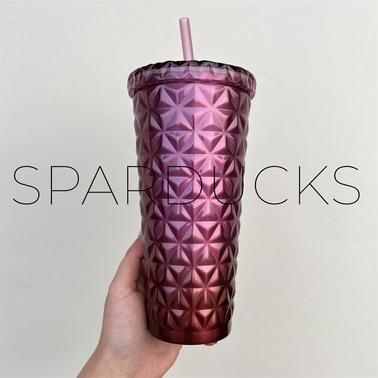 Starbucks China Purple Starry Summer Night Plastic Studded Tumbler