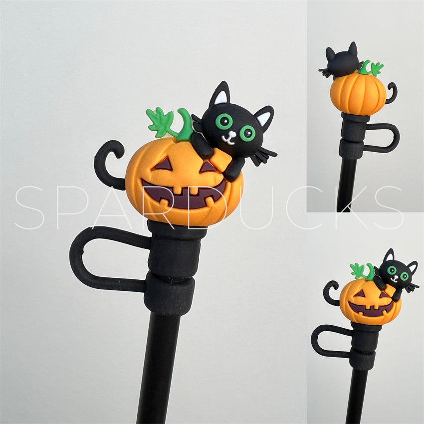 7mm Straw Topper *Halloween Black Cat