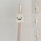 7mm Cute Straw Topper *White Ghost