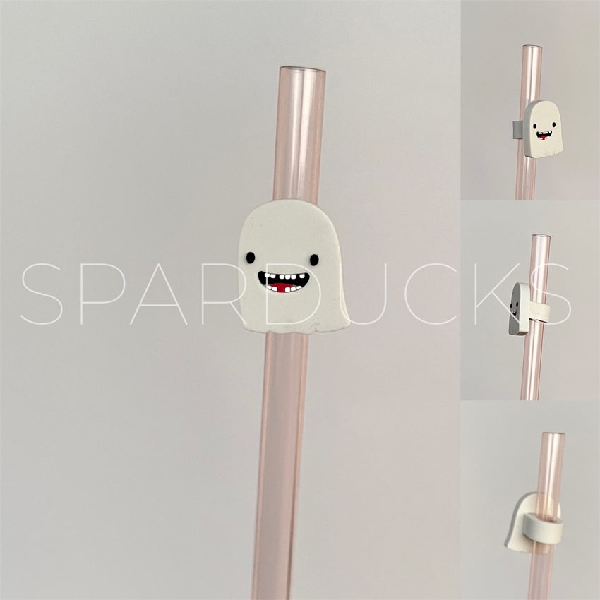 7mm Cute Straw Topper *White Ghost