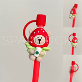 7mm Cute Straw Topper *Red Strawberry
