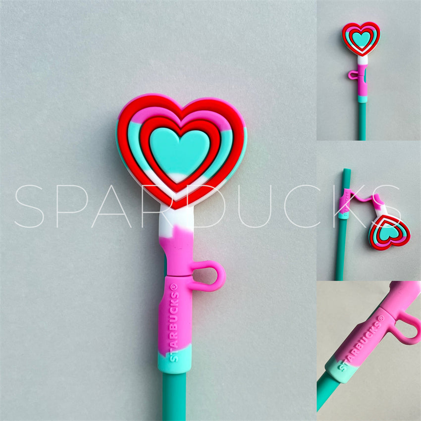 7mm Cute Straw Topper *Mixed Heart