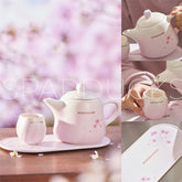 China Pink Sakura Ceramic Teapot+Cup+Plate Set