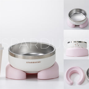 China Pink Sakura Stainless Pet Bowl