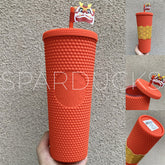 24oz Indonesia Matte Orange Studded Cup