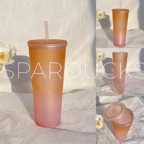 24oz China Jelly Orange Pink Studded Cup