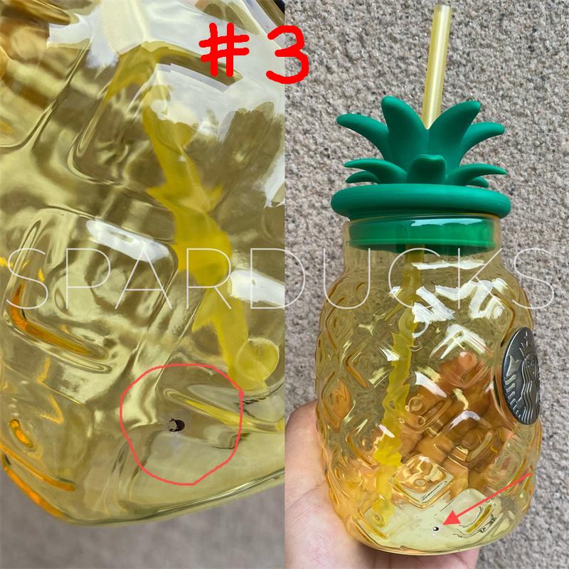 20oz China Pineapple Glass with DEFECTS