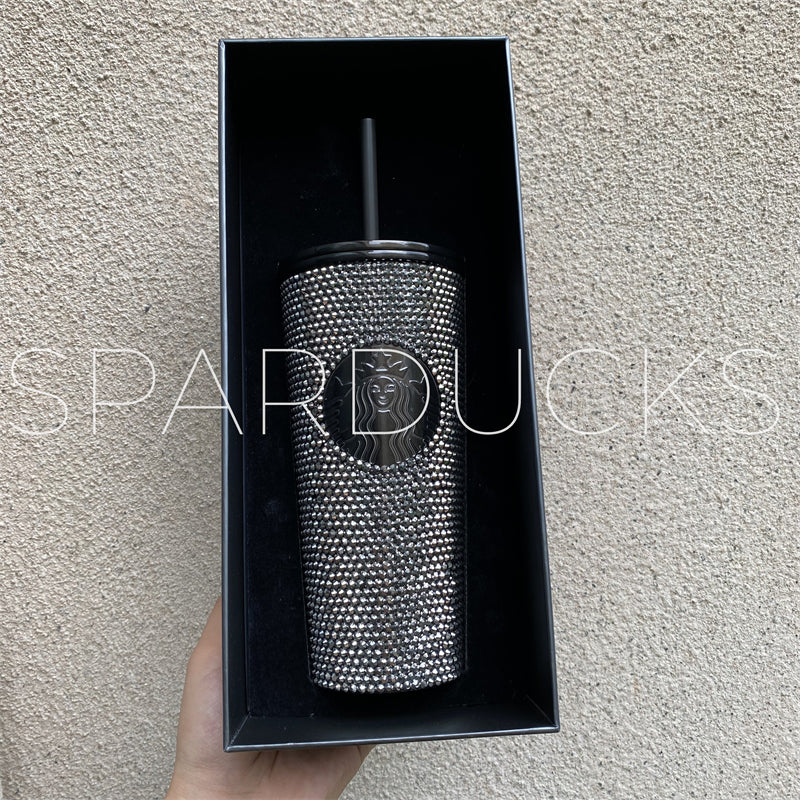 16oz Taiwan Black Rhinestone Tumbler