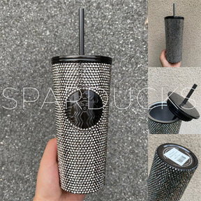 16oz Taiwan Black Rhinestone Tumbler