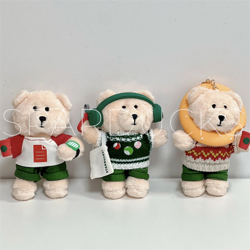 China X'mas Plush Bear Ornament Keychian