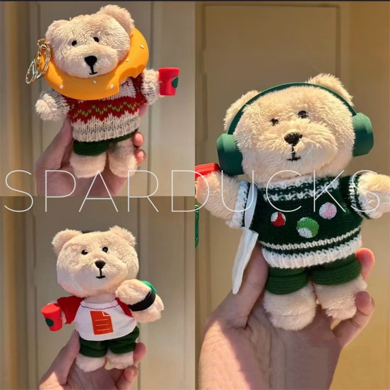 China X'mas Plush Bear Ornament Keychian