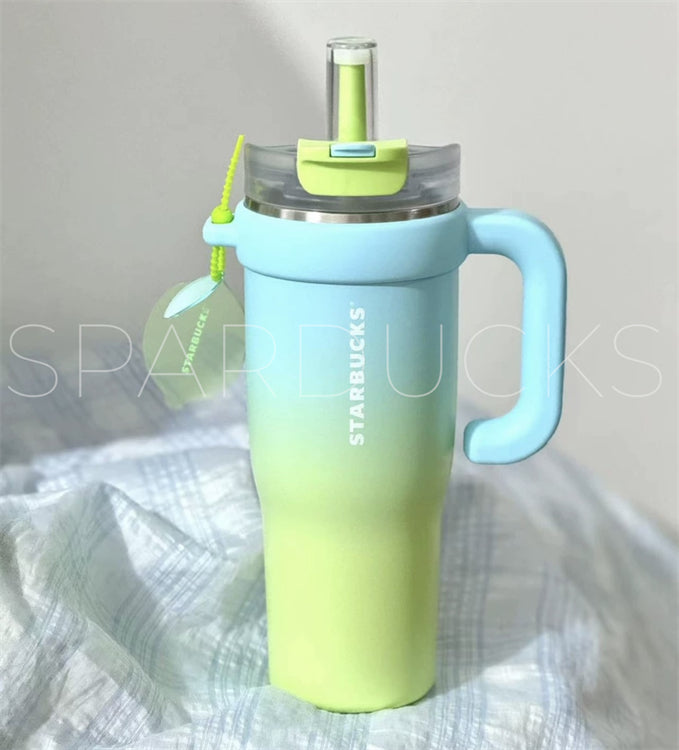 43oz Lemon Blue Green Stainless Cold Cup