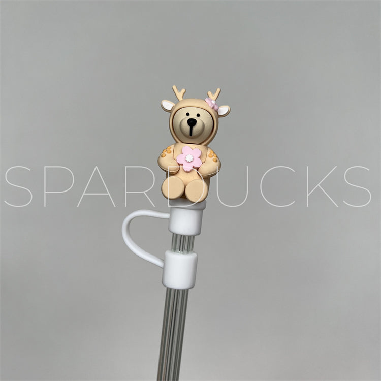 7mm Cute Straw Topper *Sakura Deer