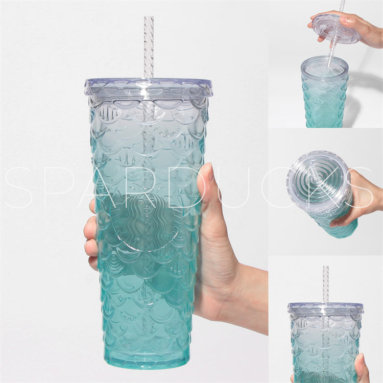 24oz Taiwan Blue Gradient Scales Cup