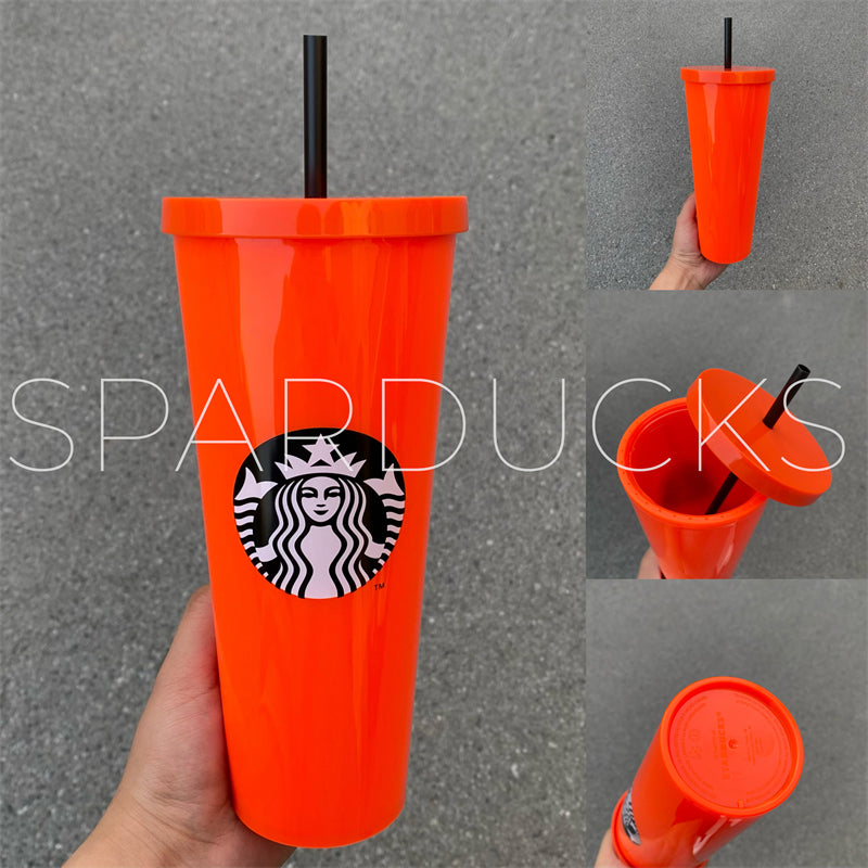 PT 24oz Neon Orange Plastic Cup