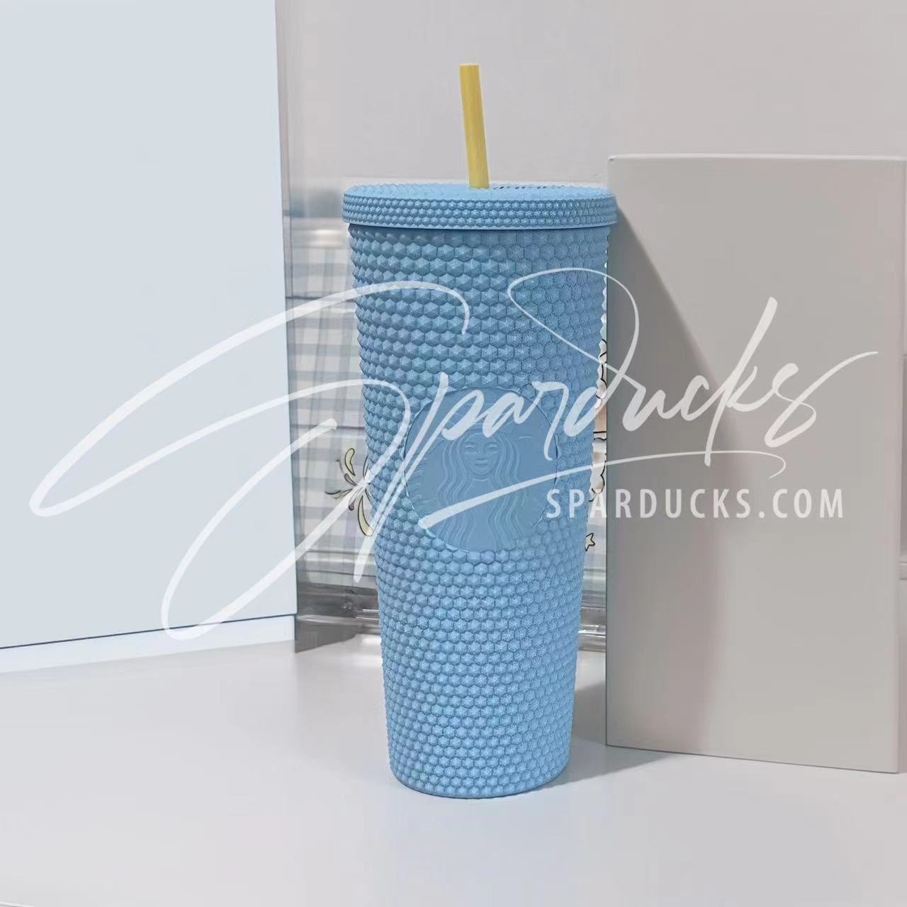 24oz Alpaca Matte Blue Studded Cup