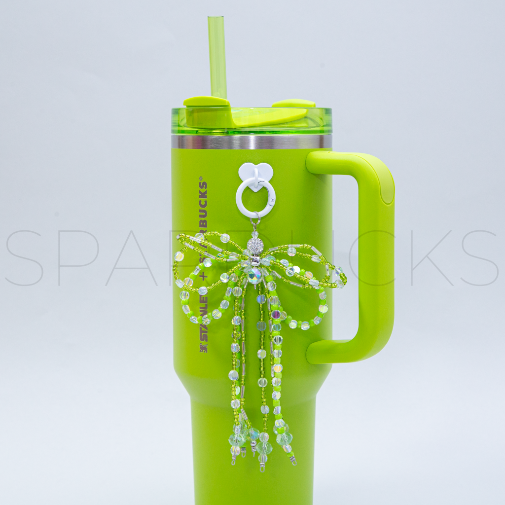 Tumbler Charm - Green Bow