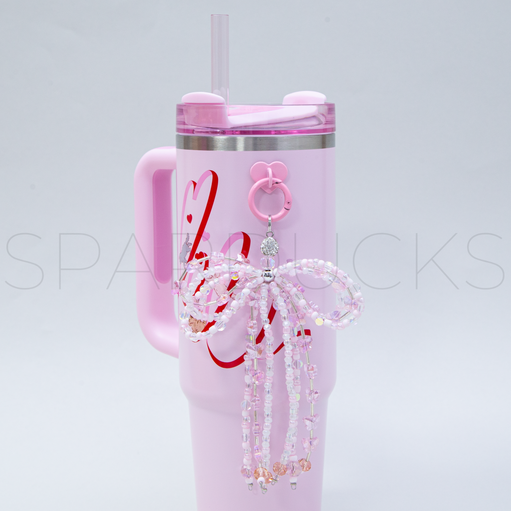 Tumbler Charm - Pink Bow