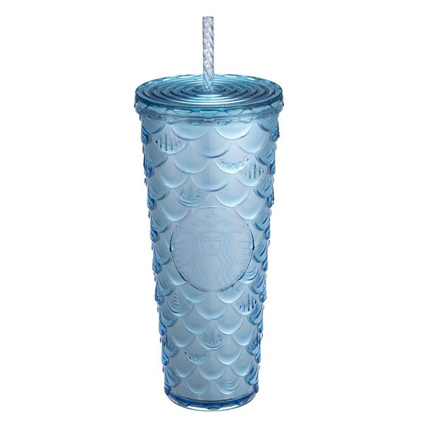 24oz Taiwan Blue Scales Plastic Cold Cup