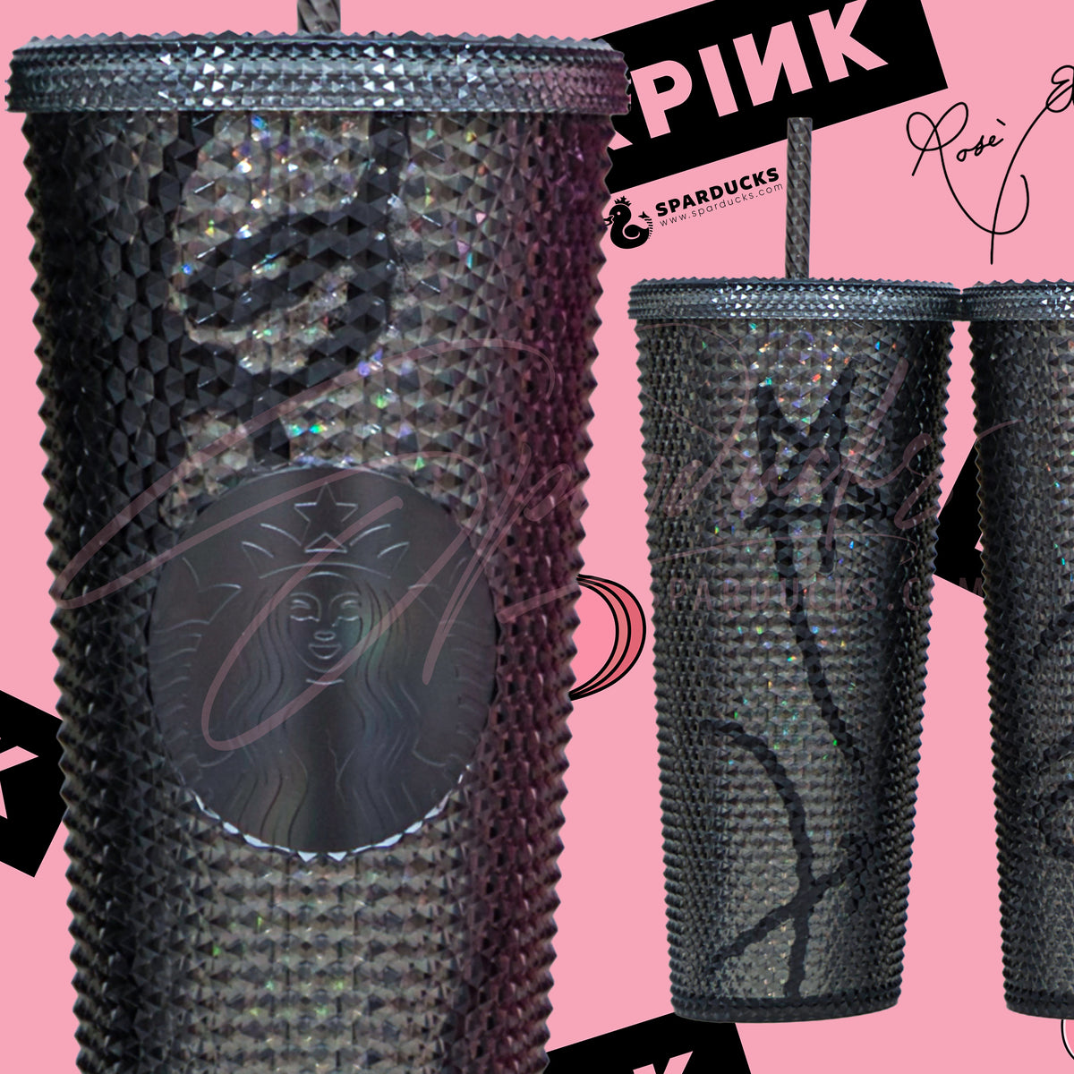 24oz Blackpink Studded Cup-Black