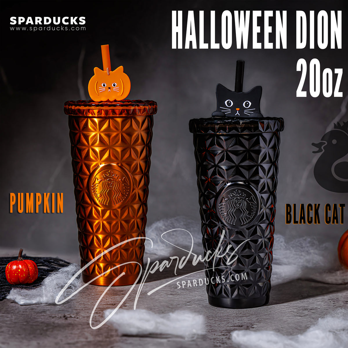 20oz Halloween Stainless Dion - Pumpkin/BlackCat