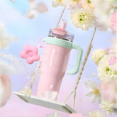 43oz Pink Spring Floral Stainless Cup with Handle