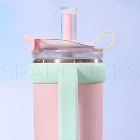 43oz Pink Spring Floral Stainless Cup with Handle