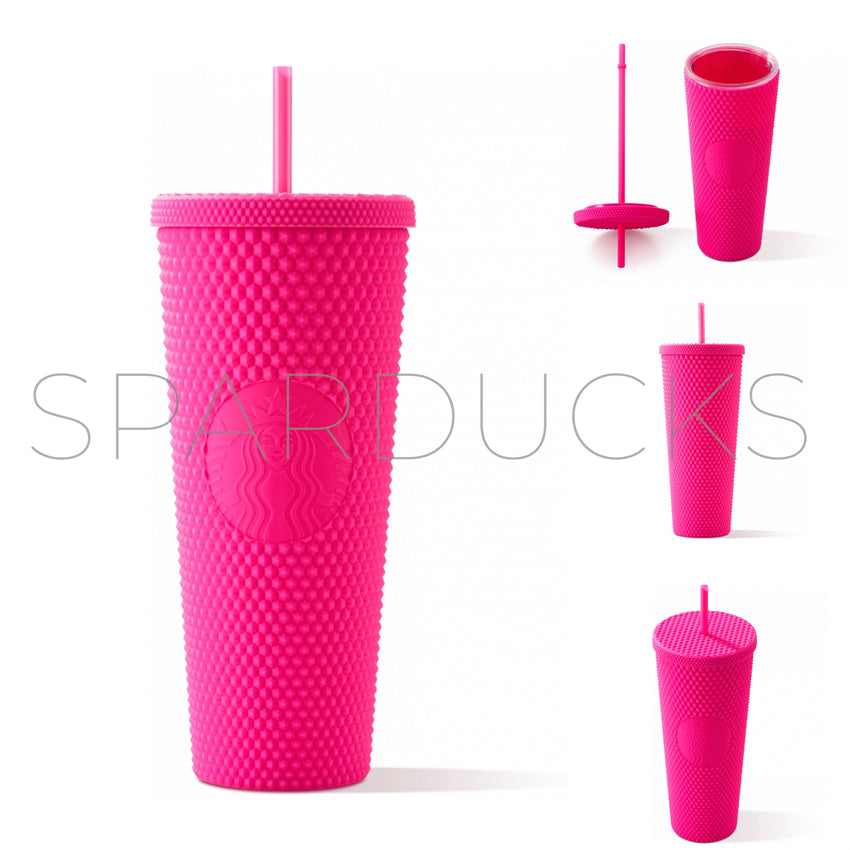 24oz China Matte Barbie Pink Studded Cup