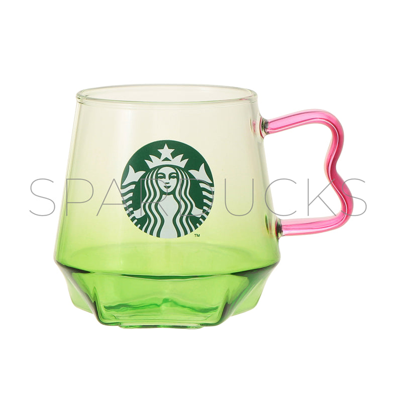 12oz Japan Green Glass with Pink Handle