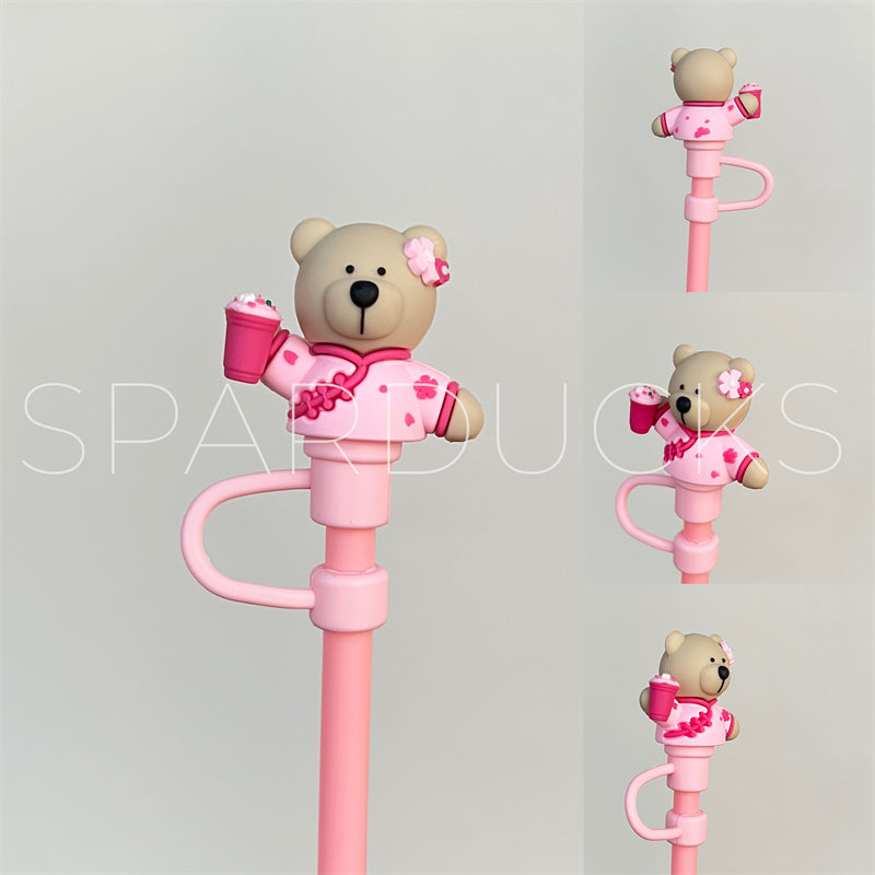 7mm Cute Straw Topper *Cherry Bear