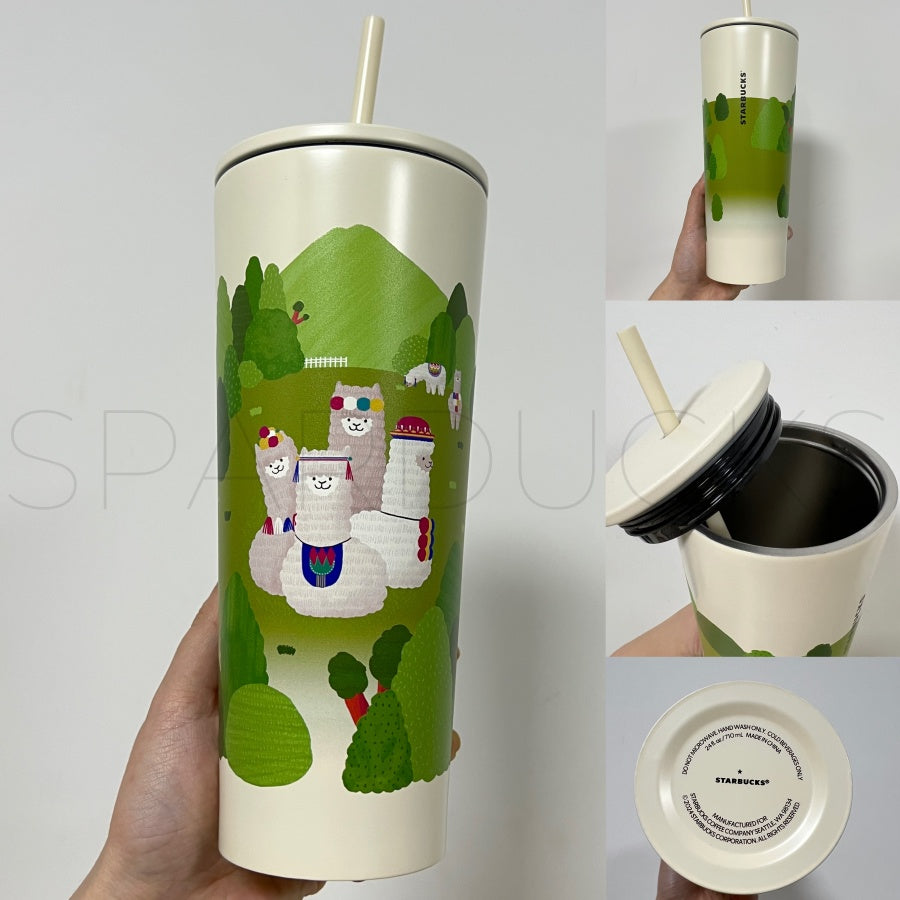 24oz Alpaca Stainless Tumbler With Straw