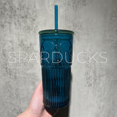 18oz China Blue-green Glass with Straw