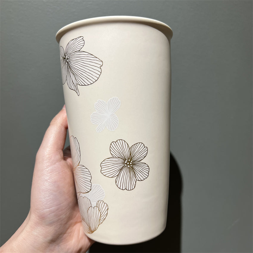 12oz Taiwan 2022 Sakura Double Wall Ceramic Tumbler