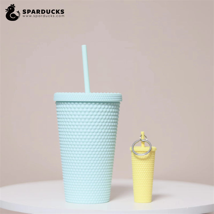 Korea 16oz Mint Studded Cup+Yellow Ornament