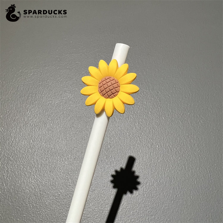 7mm Cute Straw Topper *Sunflower