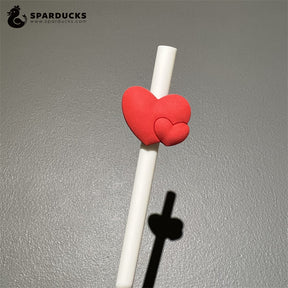 7mm Cute Straw Topper *Red Hearts