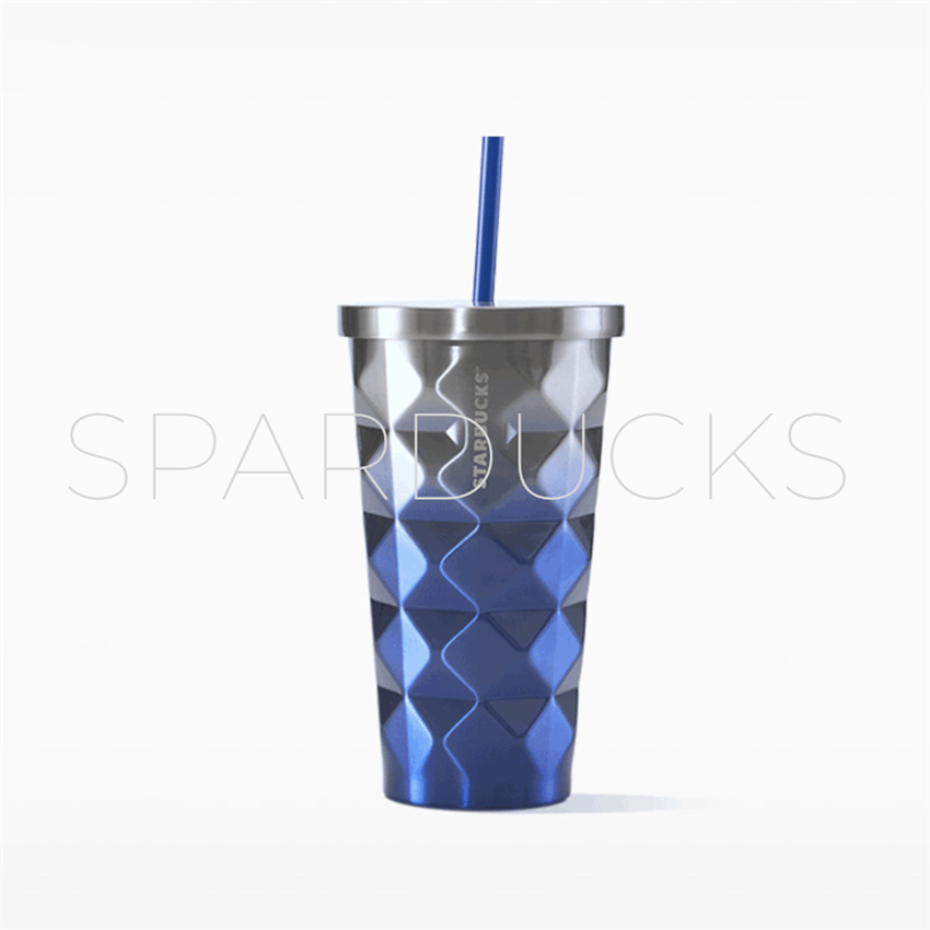 16oz China Blue Gradient Pineapple SS Tumbler