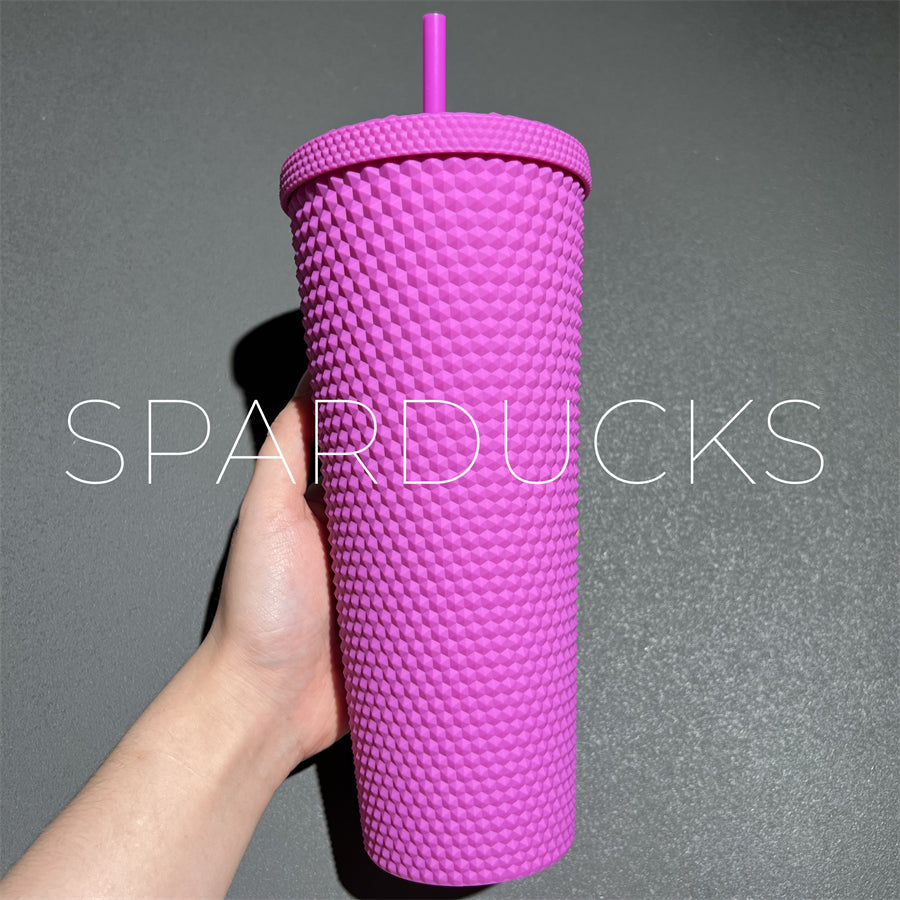 24oz Taiwan Matte Purple Studded Cold Cup