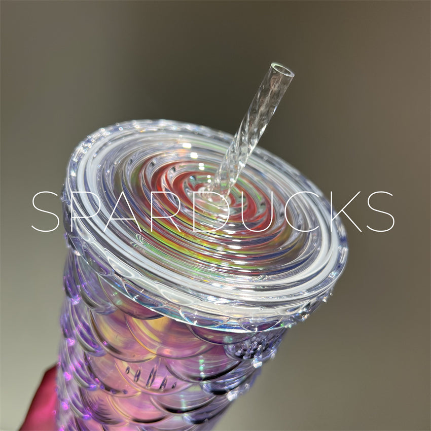 24oz China Unicorn Scales Plastic Cold Cup