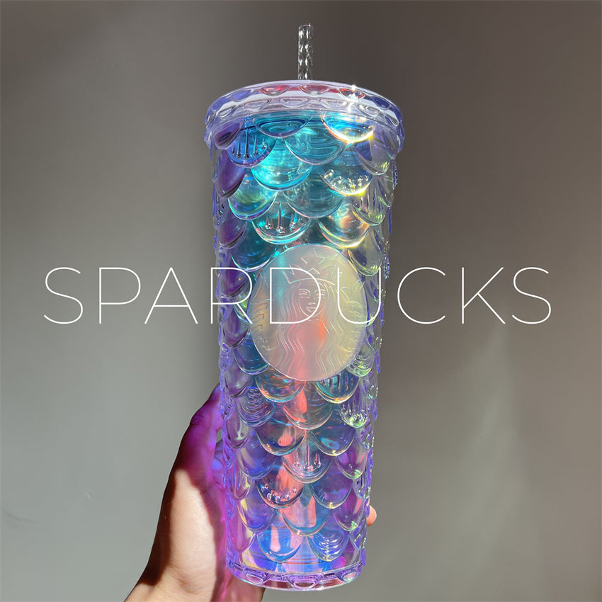 24oz China Unicorn Scales Plastic Cold Cup