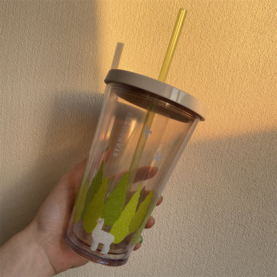 16oz Alpaca Plastic Tumbler with Straw HTF