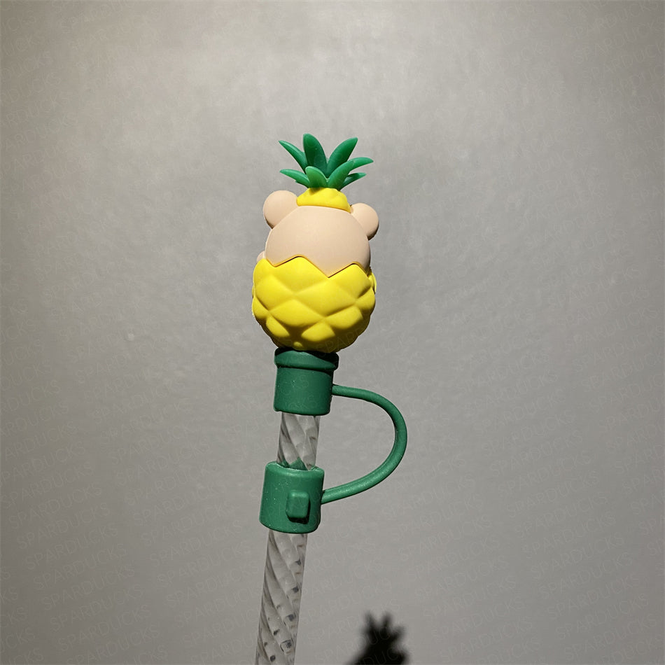 7mm Cute Straw Topper *Pineapple Bear