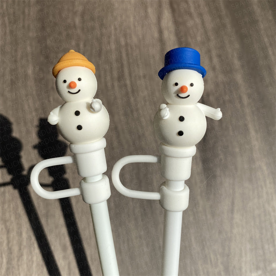 7mm Cute Straw Toppers *Snowman
