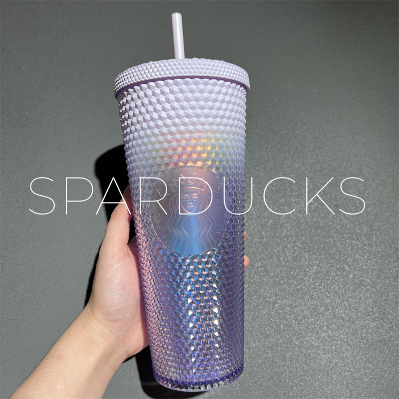 24oz China Purple Gradient Studded Cold Cup
