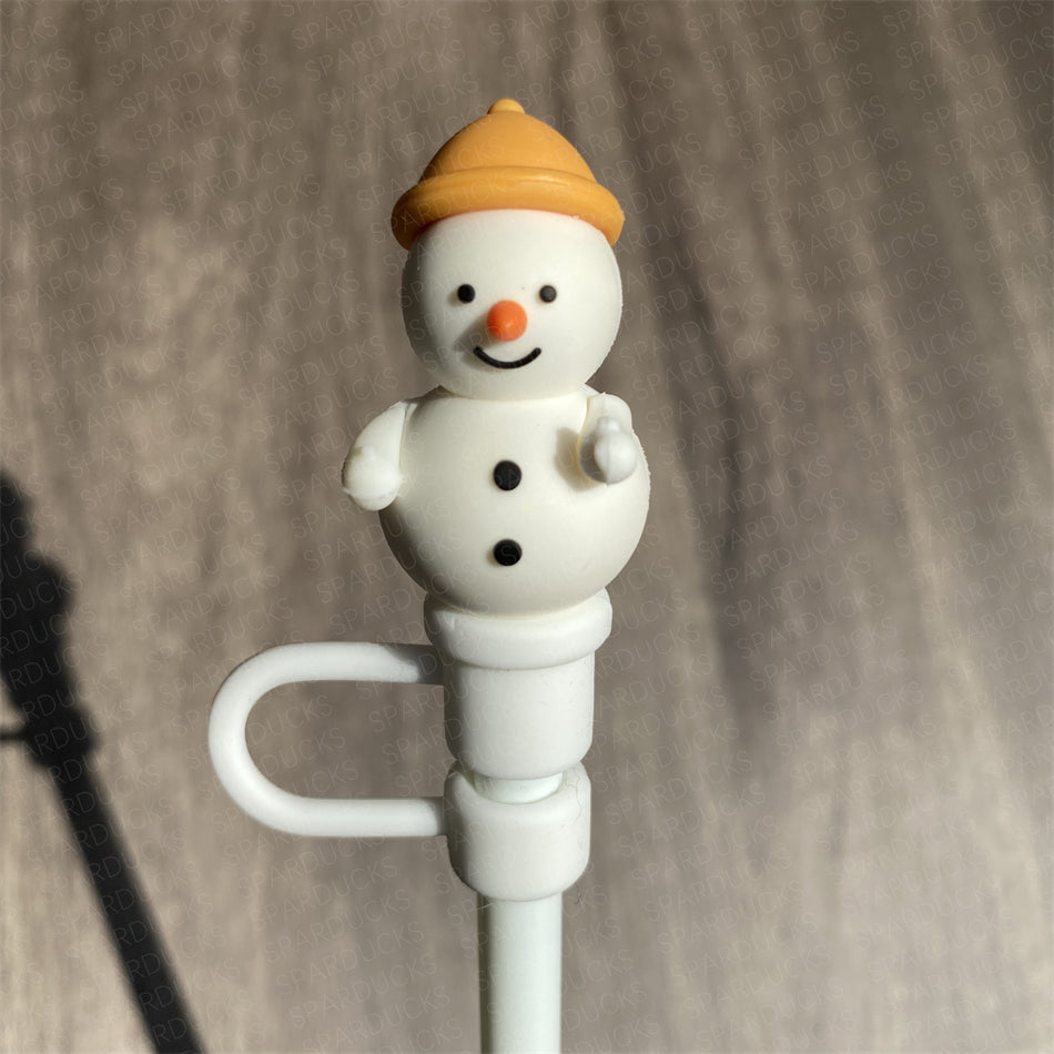 7mm Cute Straw Toppers *Snowman