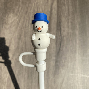 7mm Cute Straw Toppers *Snowman