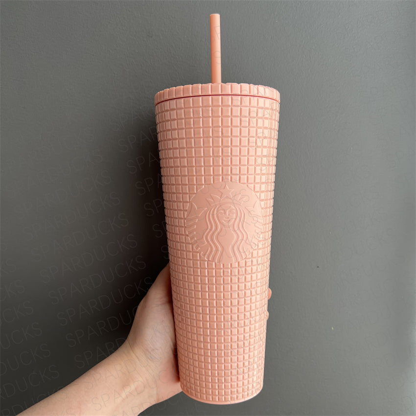 24oz Thailand Coral Lieber Grid Cold Cup