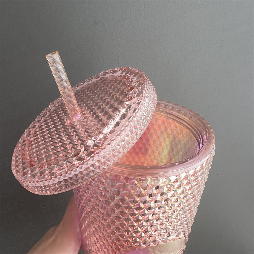 24oz Thailand Rose Gold Bling Studded Cold Cup
