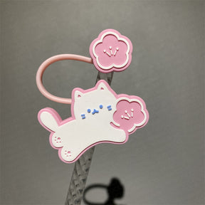 7mm Cute Straw Topper *Sakura Cat